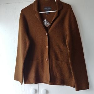 Item-Eyes 100% Wool Button Up Cardigan SZ S Brown